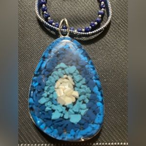 Artisan Ceramic Large Pendant Necklace